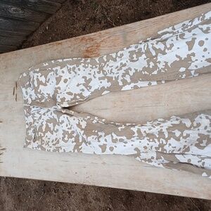 Cow print jeans